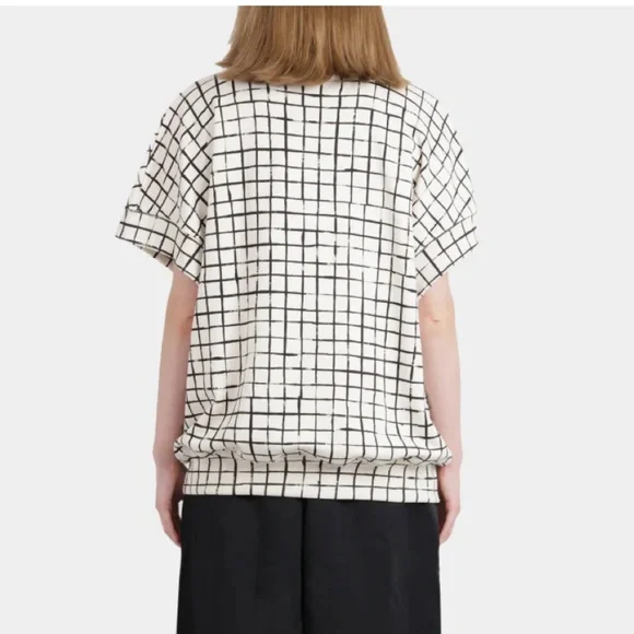 Dries Van Noten Halovara Grid Print Blouse Sweatshirt  with Rhinestone Details - Picture 11 of 15